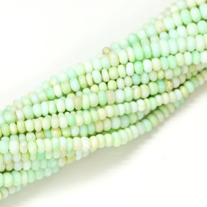 Hermosas Cuentas de Ópalo Verde Pálido en Forma de Rondel Liso, Cuentas de Piedras Preciosas de Rondel Liso Verde de 7-10 mm, Cuentas de Calidad AAA al por Mayor - Product Image 4