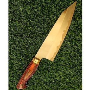 Coltello da Chef in acciaio al carbonio fatto a mano personalizzato con manico in legno <span class=keywords><strong>Pukka</strong></span> e guaina in pelle pregiata coltello da Chef damasco - Product Image 2