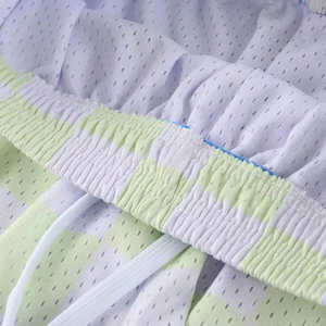 Custom Mesh Sports <b>Shorts</b> with Red Flame Print <b>White</b> Yellow Checkered Breathable Basketball <b>Shorts</b> for <b>Men</b> - Product Image 6