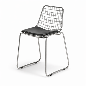 Silla de Comedor de Alambre Metálico WILLOW, Color Personalizado con Recubrimiento en Polvo |   Muebles de Exterior para Restaurantes Industriales |   Asiento Acolchado para Cafetería o Bistro - Product Image 6