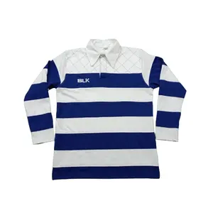 Boa Qualidade Costurado Stripe Manga Longa Esportes Polo Estilo Rugby Camisa Rugby League Jersey Camisa Rugby Football Wear Camisa Causal