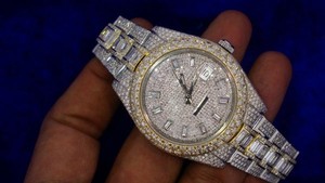 VVS Moissanite นาฬิกาข้อมือสำหรับผู้ชาย, สไตล์หรูหราทำจากเพชรทำจากน้ำแข็งอัตโนมัติปรับแต่งได้ตามต้องการ - Product Image 4