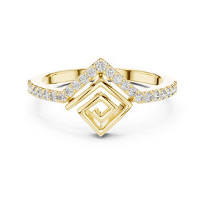 Anillo de Oro Rosa de 14K con Diamante Redondo Cultivado en Laboratorio, Regalo de Aniversario para Mujer |   Diamante Cultivado Nuevo - Product Image 3