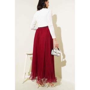 Jupe en tulle plissée à volants Bordeaux - Product Image 1