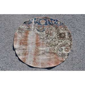 Antique Beige Bleu Turc Vintage Tapis Classique Grande Surface Rectangle Motif 3.1 X 3.1ft Laine Latex pour Couloir Chambre Décor - Product Image 3