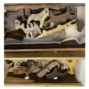 Jouet animal en bois Montessori Jouet animal en bois fait à la main cadeau d'apprentissage écologique jeu sûr pour enfants inspiré par un décor moderne - Product Image 1