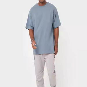 Prix bas 100% coton hommes surdimensionné T-Shirt coupe ample à manches courtes 220g confortable tissu doux respirant Anti-rides décontracté - Product Image 4