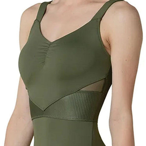 Justaucorps sans manches vert olive pour femme, en spandex, tenue de danse, combinaison d'entraînement, vêtements de scène, vêtements de danse pour adultes - Product Image 4