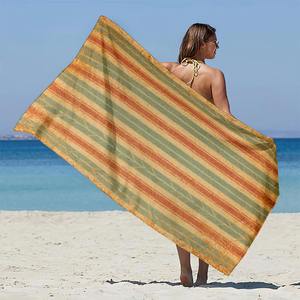 Serviettes de plage modernes et compressées en coton 100 % de qualité supérieure, fabriquées en usine, pour l'été et les voyages. - Product Image 1