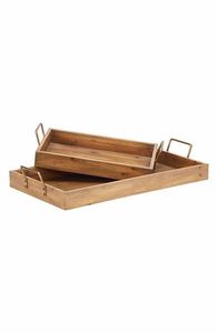 Wood Rectangular Serving Tray with Handles Large Tray for Kitchen Dining and Home <b>Decor</b> Stylish Wooden Tray for Serving Food - Product Image 4