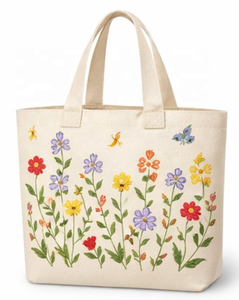 Sacs fourre-tout en toile de coton personnalisés avec logo imprimé, sacs de shopping réutilisables mignons pour femmes, sacs cadeaux personnalisés - Product Image 1