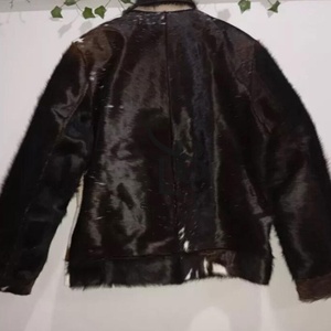 Chaquetas transpirables de cuero de vaca con cuello levantado para hombre, chaquetas informales de cuero de vaca con cremallera para hombre, ajustadas - Product Image 5