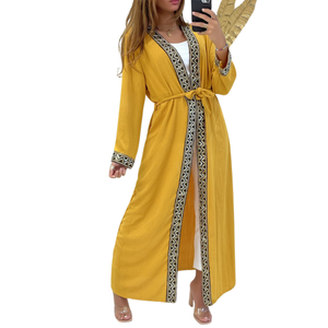 คุณภาพสูง Niqab มุสลิมระบายอากาศชั้นเดียวนิดาผ้าเจียมเนื้อเจียมตัวเสื้อผ้าอิสลามผู้หญิงปักชุดกิโมโน Abaya ชุดมุสลิม - Product Image 2