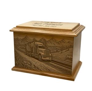Urna Funeraria de Madera para Camionero con Grabado, Urna para Cremación de Camionero - Product Image 2