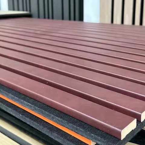 Modern 2400*600mm Dark Smoke Wood Wool Wall Panels Wooden Slat Acoustic Panel Rubber Core for Bedrooms Living Rooms