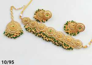 <b>INDIAN</b> TRADITIONAL and FASHIONABLE COPPER JEWELLERY BRIDAL WEDDING JEWELLERY <b>SET</b> for WOMEN EARRINGS and NECKLACE <b>SET</b> - Product Image 3