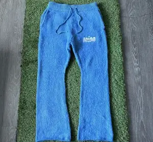 Custom Soft Touch Mohair Flared Sweatpants <b>Jacket</b> Hoodie Pant Set - Product Image 1