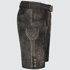 Pantalones cortos bávaros de cuero de ante de vaca hechos a medida con cinturón a la venta ahora cintura elástica cómoda - Product Image 3