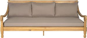 Lit de repos à bras en bois de teck massif Liana avec coussins finition naturelle pour l'intérieur ou l'extérieur - Product Image 3