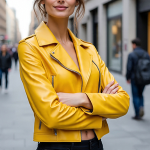 Motocicleta de cuero genuino 2025 recién llegados chaqueta de cuero para mujer abrigos de Mujer Chaquetas universitarias de invierno chaquetas de mujer - Product Image 6