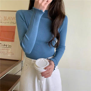 Pull-over formel à col froufrou non tissé doux et chaud extensible à manches courtes Slim Fit Eco-Friendly Quick Dry Automne Hiver Mode - Product Image 3