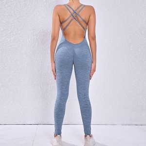 Combinaison une pièce pour femme, ensemble de tenue de sport, combinaison de yoga qui relève les fesses, body de sport sans dos - Product Image 4