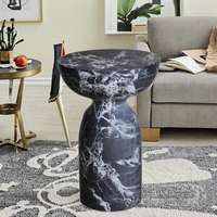 Nouvelle conception 2025, table d'appoint ronde en marbre de la plus haute qualité, style moderne, meubles de maison noirs, décoratifs