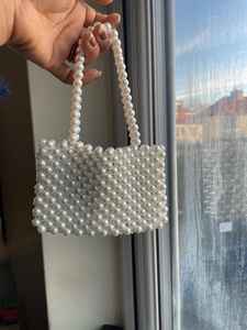 Perle ivoire perlée sac Hobo sac à main à la main | Sac à bandoulière élégant en perles | Sac à main de mariée de style vintage | - Product Image 4
