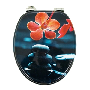 Coprisedile universale bianco MDF con chiusura rallentata confezione in pietra a molla fantasia - Product Image 1