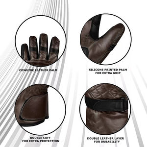 Gants de course de moto d'hiver en cuir à écran tactile Full Finder Respirant Quick Dry Sleeveless Couleur et logo personnalisables - Product Image 5