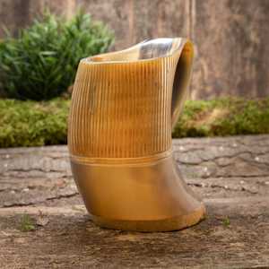 Jarra Vikinga para Beber, Tallada en Roca, de Cuerno, de 600 a 800 ml, Hecha a Mano, Jarra Nórdica de Cuerno, Estilo Medieval, para Cerveza - Product Image 4