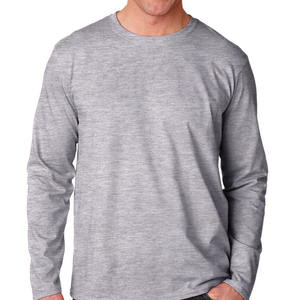 OEM conception de logo personnalisé hommes grande taille 200g sweats blancs à manches longues 200g polyester brodé croix solide anti-rétrécissement - Product Image 1