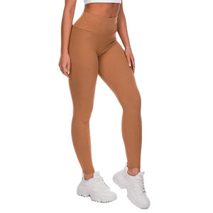 Leggings taille haute pour femmes contrôle du ventre et collants en spandex respirants anti-squat à motif uni coloré - Product Image 5