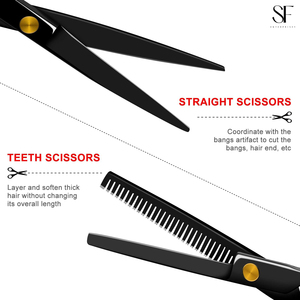 Ciseaux de coiffure à usage domestique Kit de barbier 4 pièces ciseaux de coupe amincissants ensemble de coupe de barbier - Product Image 2