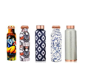 Botella de agua de cobre 100% Mejor propósito de diseñador Artesanías Botella a prueba de fugas Precio más barato Calidad superior - Product Image 4