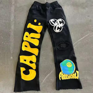 Pantalons évasés légers personnalisés pour hommes fabriqués en usine avec logo privé Style décontracté à bas prix - Product Image 2