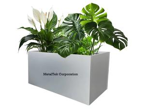 Jardinera Rectangular Grande de Metal Galvanizado para Decoración de Jardín, con Recubrimiento en Polvo, Orificios de Drenaje y Diseño Moderno - Product Image 3