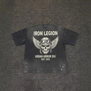 <span class=keywords><strong>T</strong></span>-<span class=keywords><strong>shirt</strong></span> Oversize da <span class=keywords><strong>Uomo</strong></span> con Stampa Grafica 240gsm in Cotone Lavato con Acido, Camisetas Virgens con Stampa DTF, Design Semplici, Firmate, Ingrosso - Product Image 2