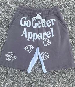 Pantalones cortos de sudor de verano con estampado 3D de dobladillo crudo Unisex personalizado 100% pantalones cortos de algodón teñidos al sol pantalones cortos de lavado ácido para hombres - Product Image 3