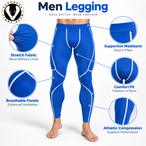 Les leggings athlétiques pour hommes offrent un tissu respirant, un soutien confortable et des performances durables pour l'entraînement sportif et l'exercice. - Product Image 6