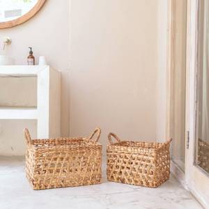 Rattan Round Storage Basket Office <b>Bedroom</b> Living Room Trash <b>Bin</b> <b>Waste</b> Paper Basket - Product Image 1