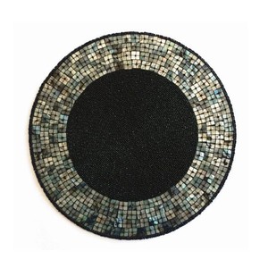 Classic Handmade Embroidery Seed <b>Bead</b> <b>Coaster</b> Multi-Purpose Table Pad Lightweight Round Sustainable Design FAIZ HANDICRAFT India - Product Image 3