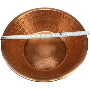 Bol de spa en cuivre de luxe fabriqué à la main idéal pour la pédicure, le trempage des pieds et la thérapie de relaxation avec finition décorative en marteau - Product Image 5