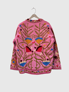 Chaqueta de Terciopelo con Bordado Floral de Manga Larga y Cuello Mao para Mujer, Talla Grande, Ropa de Otoño - Product Image 2