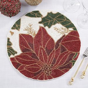 Handmade Stylish Glass <b>Beaded</b> <b>Placemats</b> With Multicolor Table <b>Placemat</b> for Wedding Christmas New Year Family Gatherings - Product Image 6