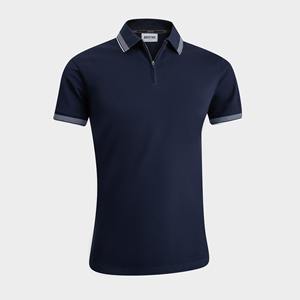Aristino Men's for Polo 95% Algodón orgánico 5% Spandex Diseño de cremallera Patrón sólido Venta al por mayor Producto superior a precio caliente APS205AS0E - Product Image 1