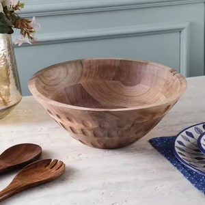 Meilleur bol de service en bois personnalisé de conception et de forme ronde pour la décoration de cuisine et de table Décoration intérieure par Crescent Crafts - Product Image 2