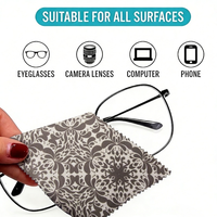 Chiffon de nettoyage en microfibre à motif vintage personnalisé en gros pour lunettes et écrans, chiffon de nettoyage portable doux pour lentilles