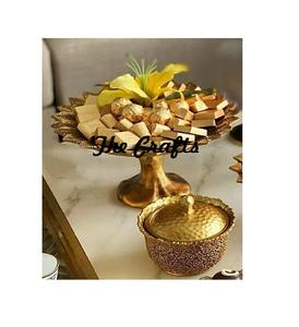 Bol à chocolat en fer poli de couleur bleue, base en bois, bol à dessert en métal de haute qualité, personnalisable pour mariage, bons prix - Product Image 5