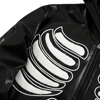Blouson en cuir réversible effet brillant, imperméable, coupe-vent, respirant, écoresponsable, teint en fil, avec fermeture éclair, pour homme